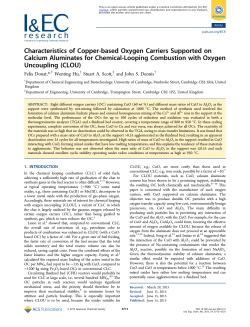 Characteristics of Copper-based Oxygen Carriers Supported on