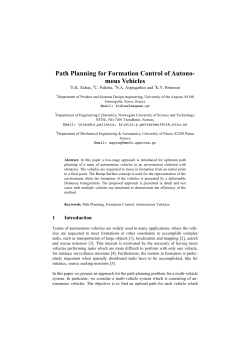 Path Planning for Formation Control of Autonomous Vehicles