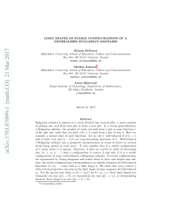 Limit shapes of stable configurations of a generalized Bulgarian