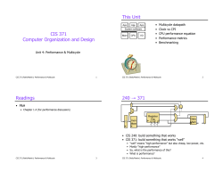 Multi-Cycle - CIS @ UPenn