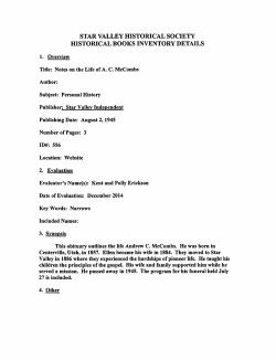 Subject: Personal History Publishing Date: August 2,1945 Number