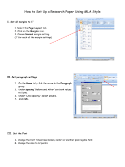 How to Set Up a Research Paper Using MLA Style