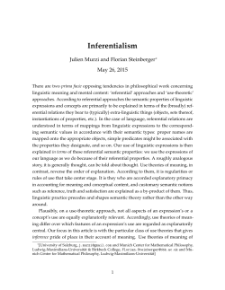 Inferentialism - Florian Steinberger