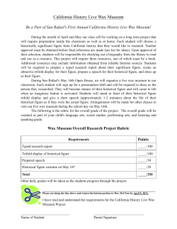CA History Live Wax Museum Guidelines