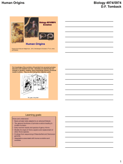 Evolution notes lecture Human Origins Fall 2013