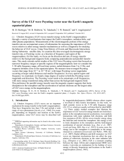Survey of the ULF wave Poynting vector near the Earth`s magnetic