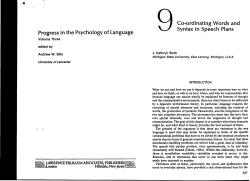 Progress in - Dept. of Psychology (internal)