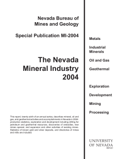 Nevada Bureau of Mines and Geology Special Publication MI