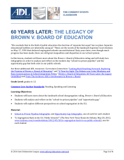 60 years later: the legacy of brown v. board of education
