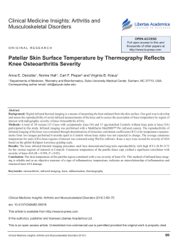 Patellar Skin Surface Temperature by