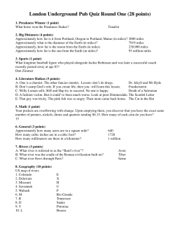 London Underground Pub Quiz Round One (28 points)