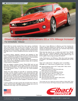 Eibach Pro-Plus gives 2010 Camaro SS a 13% Mileage Increase*