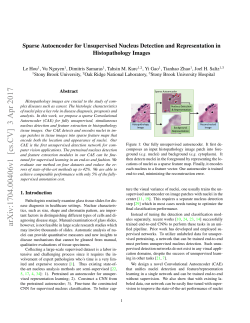 Sparse Autoencoder for Unsupervised Nucleus Detection and