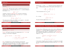 Powers of x The Integral of 1 A definite integral 3.4.1 Substitution