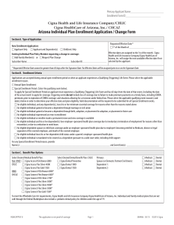 Arizona Individual Plan Enrollment Application / Change Form