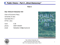 Public Choice &ndash; Part 2: &bdquo;Direct Democracy&ldquo;