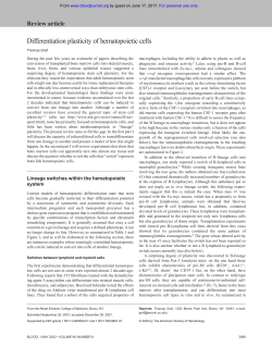 Differentiation plasticity of hematopoietic cells