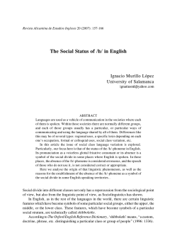 The Social Status of /h/ in English