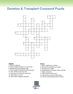 Crossword Puzzle - Donate Life California