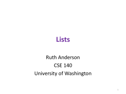 Lists - University of Washington
