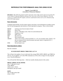reproductive performance analysis using dc305
