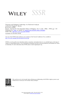 Charisma and Religious Leadership: An Historical Analysis