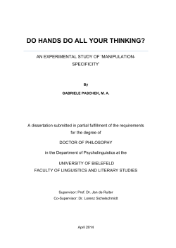 do hands do all your thinking? - Publications at Bielefeld University