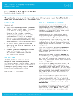 OBJECTIVES Students will: &bull; Learn about American sculptor