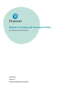 Distance Learning and Assessment Policy - Edexcel