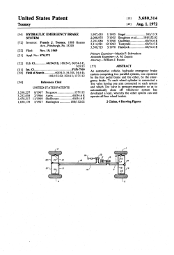 Hydraulic emergency brake system