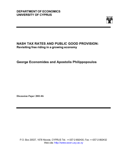 NASH TAX RATES AND PUBLIC GOOD PROVISION: George