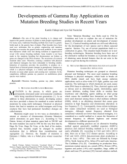 Developments of Gamma Ray Application on Mutation Breeding