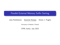 Parallel External Memory Suffix Sorting
