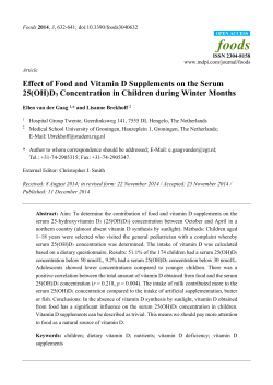 Effect of Food and Vitamin D Supplements on the Serum 25(OH