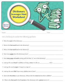 Dictionary Scavenger Hunt