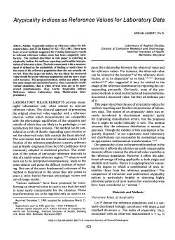 Atypicality Indices as Reference Values for Laboratory Data