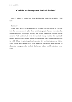 Folk Aesthetics - Experimental Philosophy