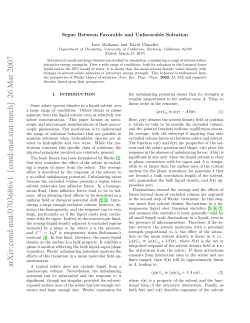 Segue Between Favorable and Unfavorable Solvation