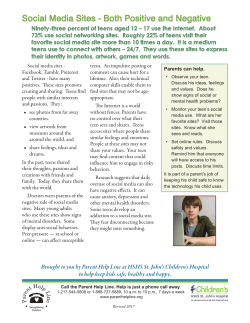 Social Media Sites - Both Positive and Negative