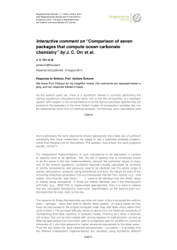 Interactive comment on &ldquo;Comparison of seven packages that