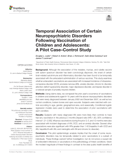 Temporal Association of Certain Neuropsychiatric Disorders