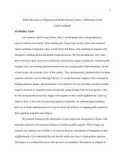 1 Media Discourse on Migration and Modern Roman Culture: a