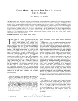 FRESH–MARKET QUALITY TREE FRUIT HARVESTER PART II