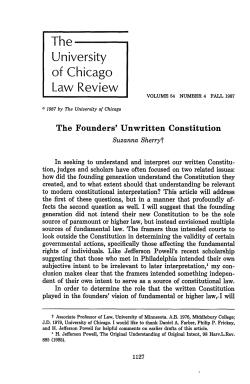 The Founders` Unwritten Constitution