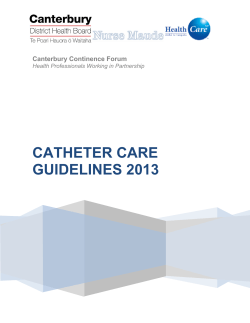 catheter care guidelines 2013 - Canterbury District Health Board