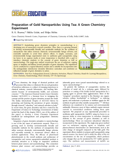 Preparation of Gold Nanoparticles Using Tea: A