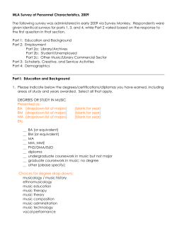 MLA Survey of Personnel Characteristics, 2009 The following survey