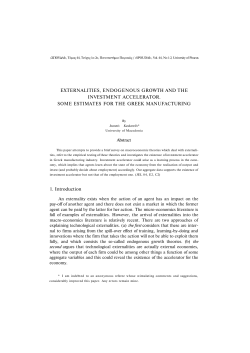 EXTERNALITIES, ENDOGENOUS GROWTH AND THE
