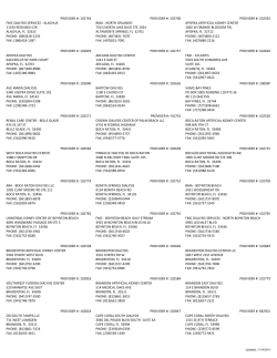roster of facilities by city