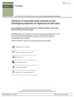 Influence of manufacturing methods on the tribological properties of